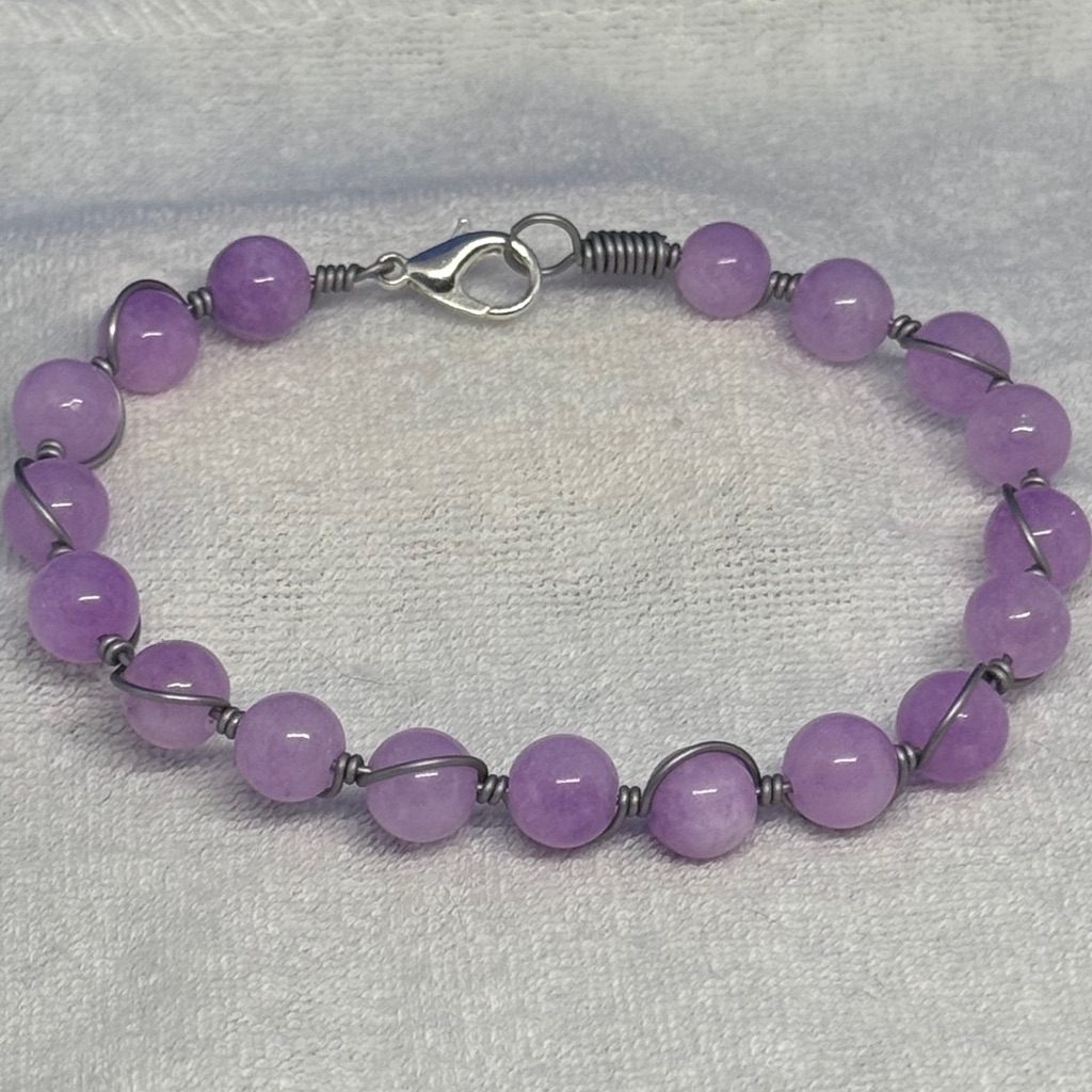 Purple Amethyst Beaded Bracelet 13$